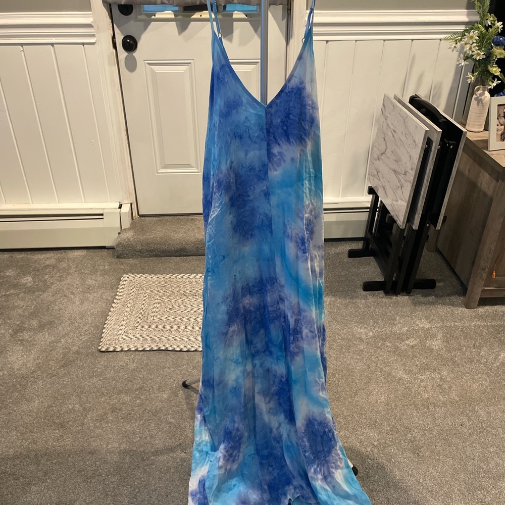 Fringe Studio Blue and White Dress